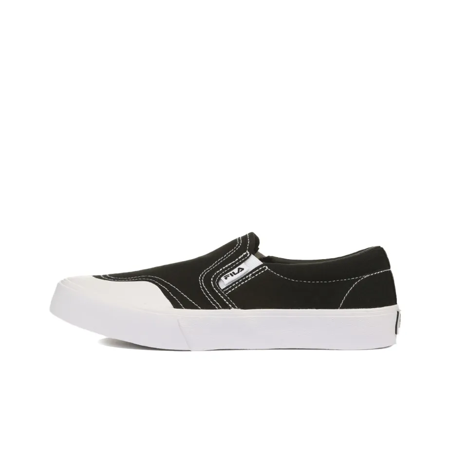 FILA Guard Slip On Canvas Low Top Скейтборд Кроссовки Unisex Черный Белый