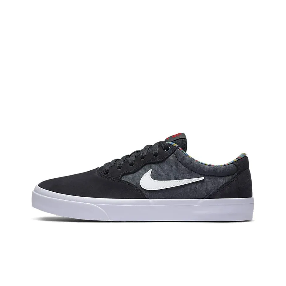 Nike SB Chron Премиум Нескользящий Легкий Низкий Топ Скейтборд Кроссовки Унисекс Черный Серый Белый