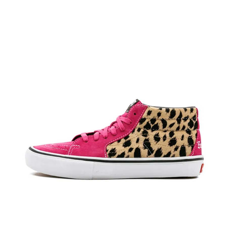Vans Sk8 Mid Supreme Velvet Leopard Magenta
