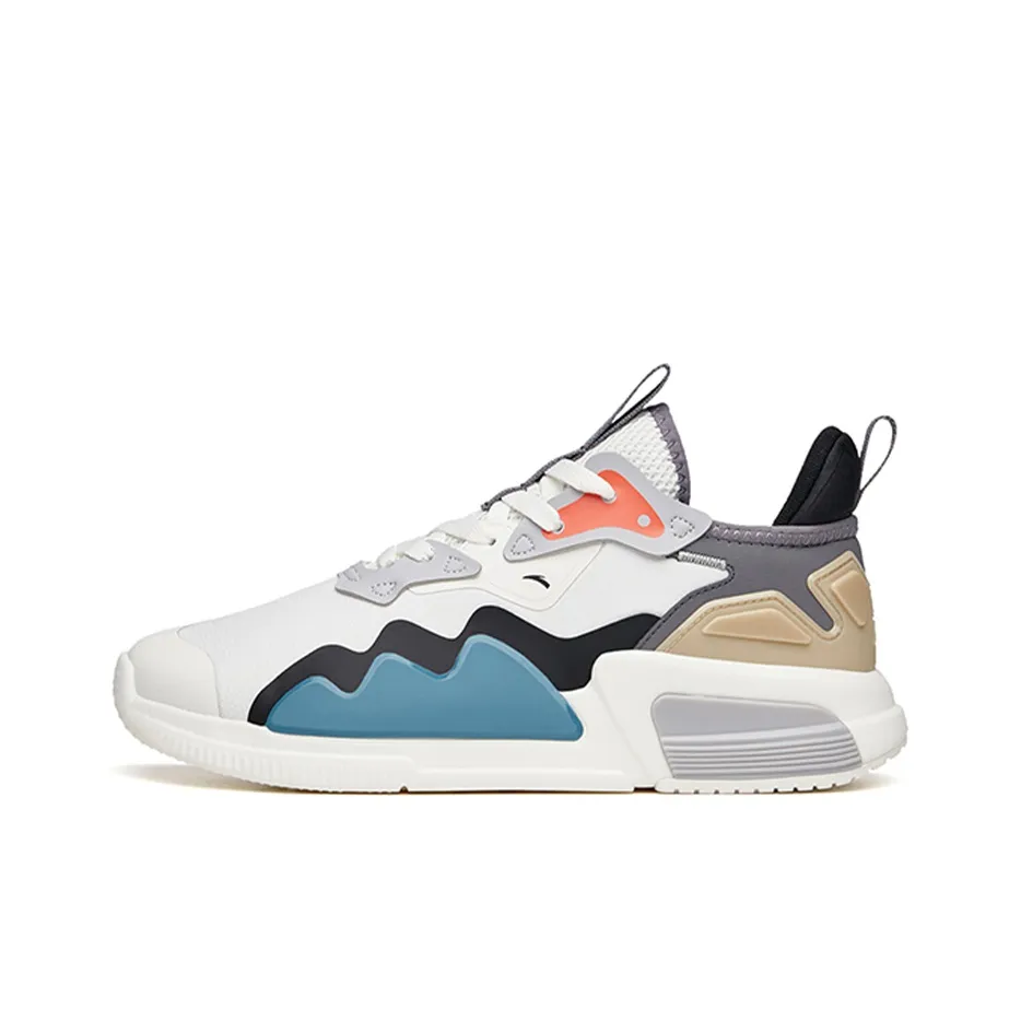 ANTA Skateboard Shoes Men Low Top Ivory White/Black/Steel Gray