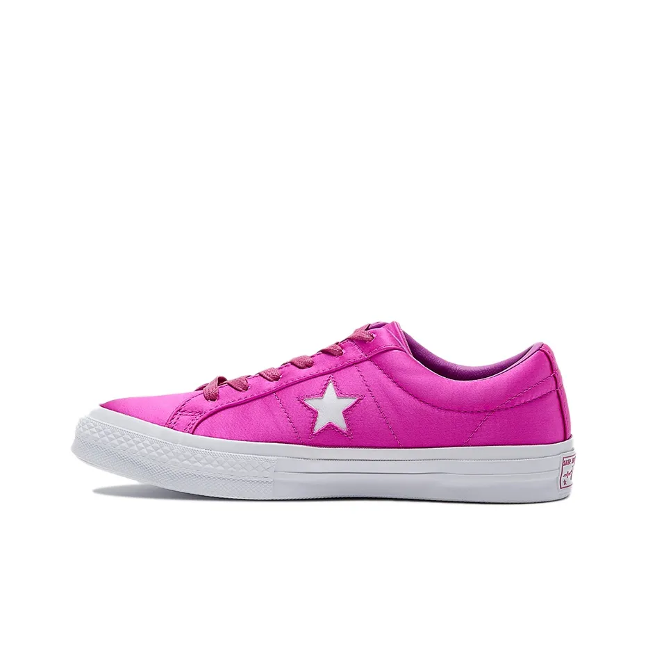 Конверс One Star Series Slip-Resistant Abrasion-Resistant Low-Top Skateboard Shoes Women's Fuchsia