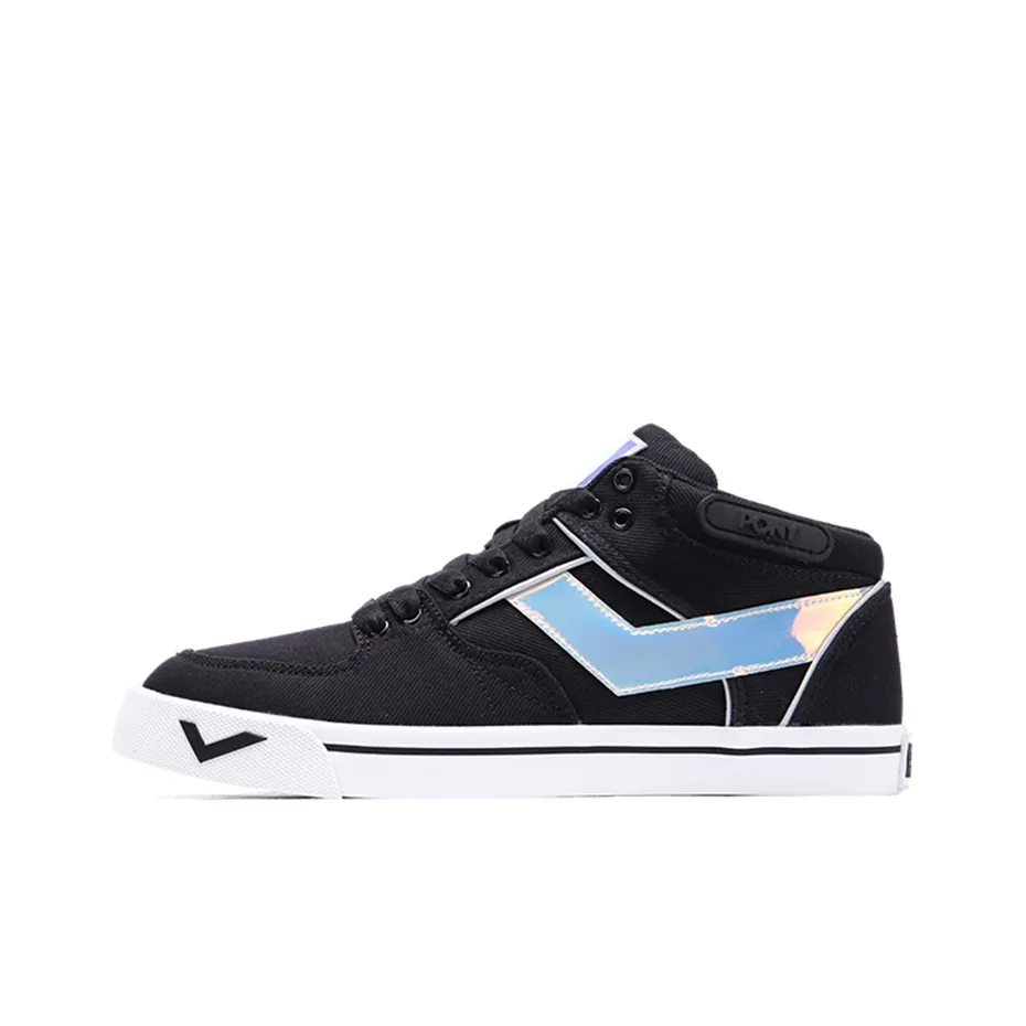 PONY Atop MID Топ Скейтборд Кроссовки Женские Черный Синий