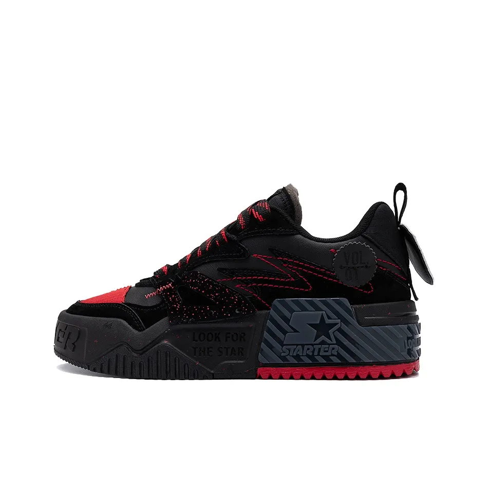 STARTER Skateboard Shoes Women
s Low Top Black Red