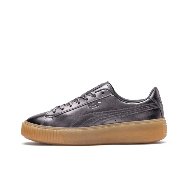 PUMA Basket Platform Luxe 'Silver' Women's