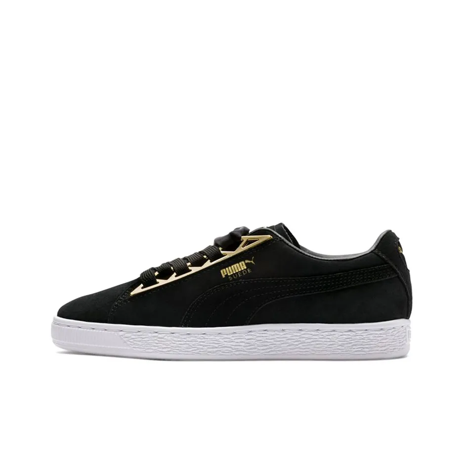 PUMA Suede Series JEWEL Металлик Низкие Кроссовки для скейтбординга Женские Черные
