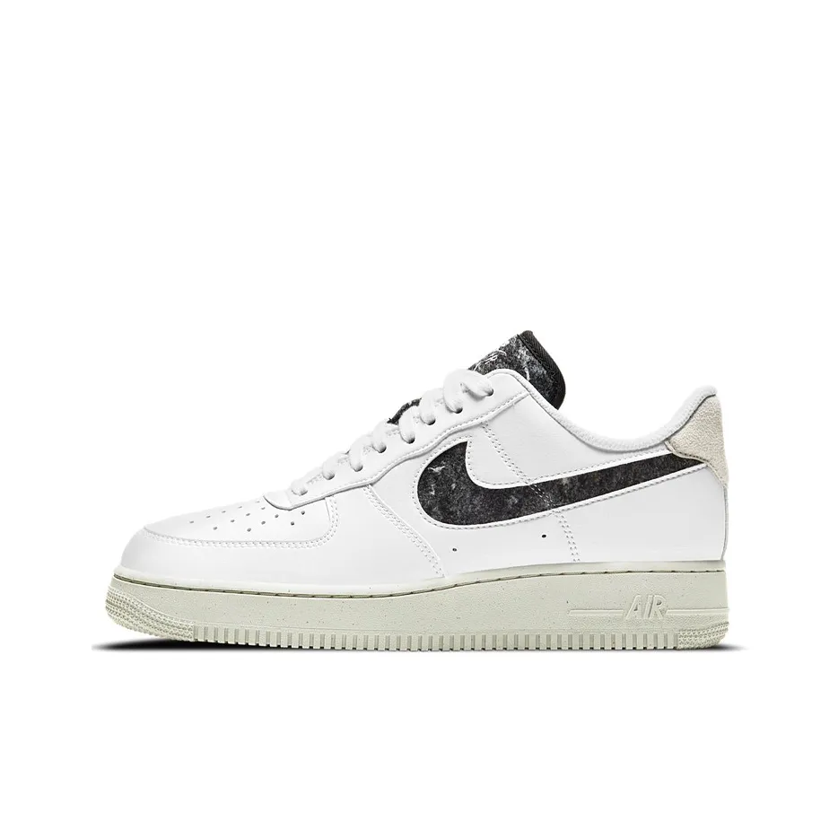 Nike Air FORCE 1 '07 Slip-on Резистентные амортизаторы Низкий топ Скейтбординг Кроссовки Женские Белый Черный