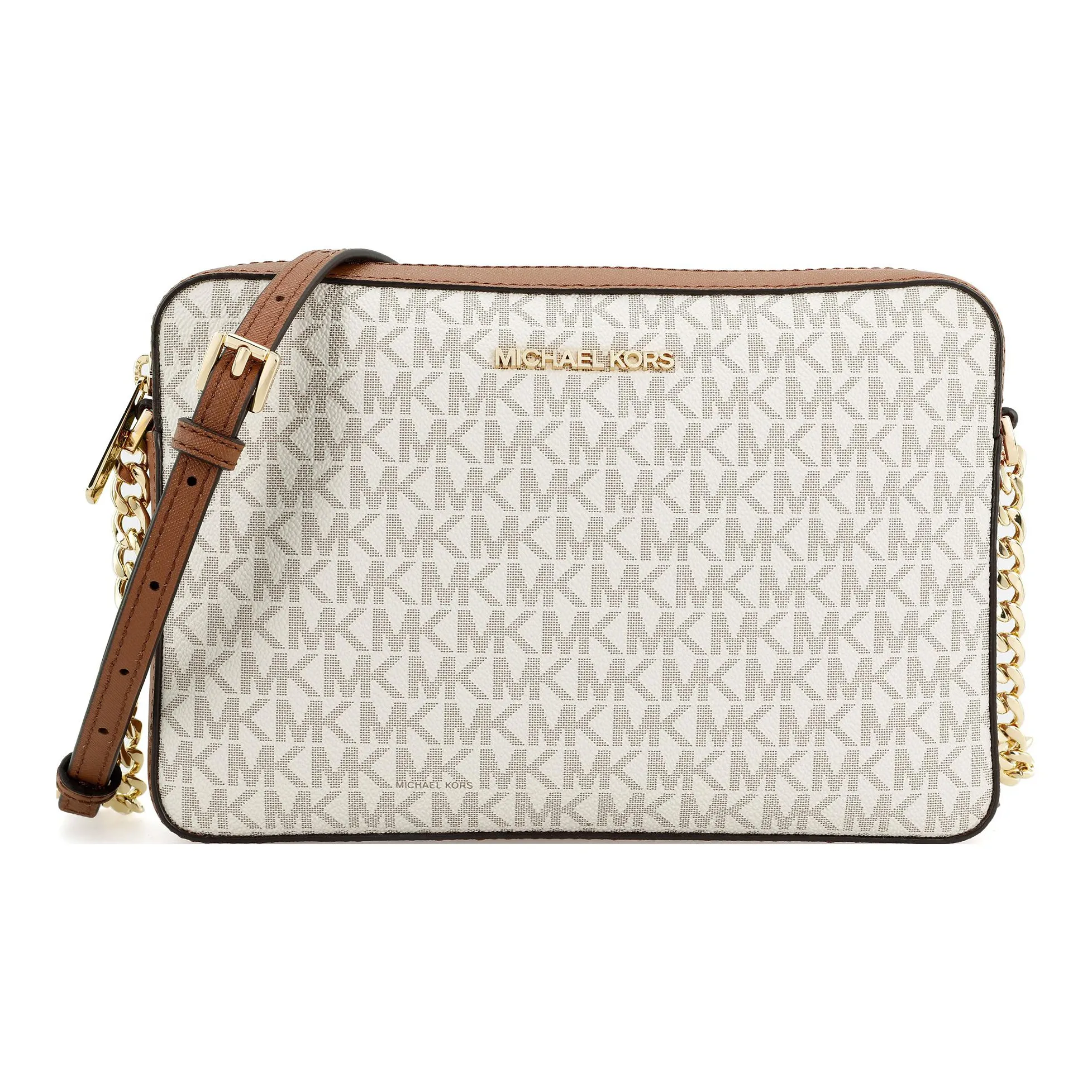 MICHAEL KORS Jet Set Cow Leather Camera bags inflation Glass bags inflation Women's Vanilla & Brown