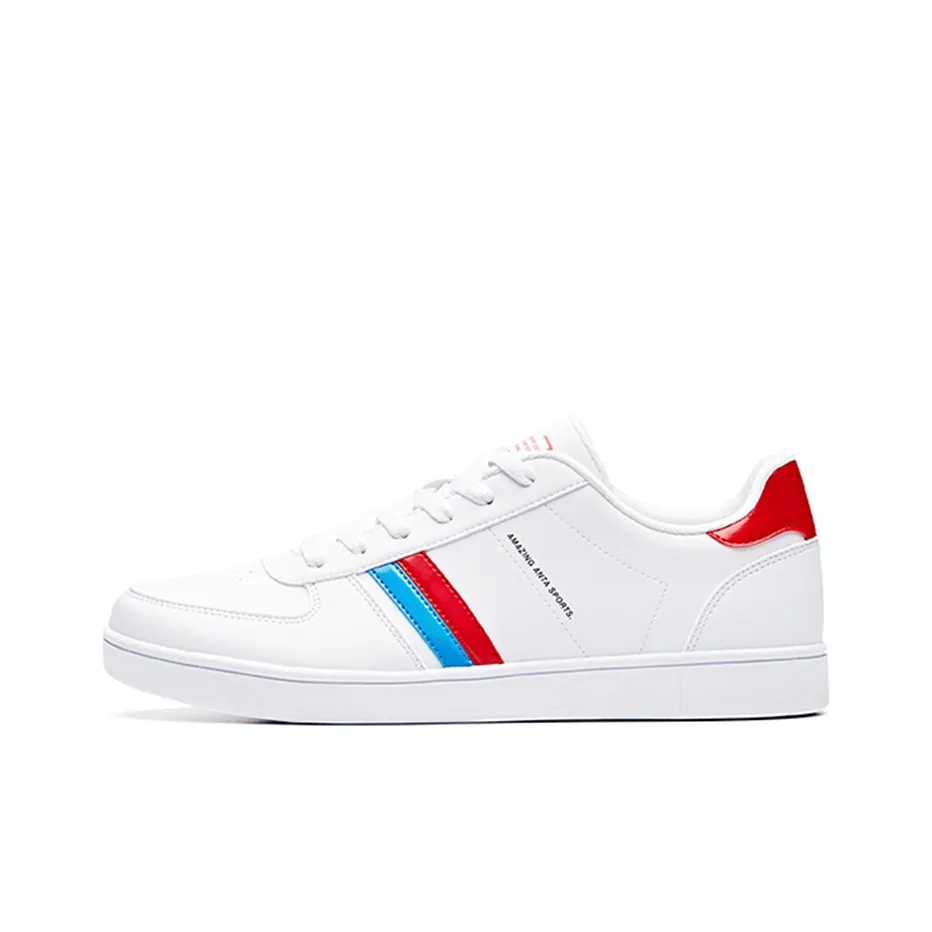 ANTA Износостойкий и Легкий Низкий Топ Кроссовки для скейтбординга Мужские Белый Красный Синий