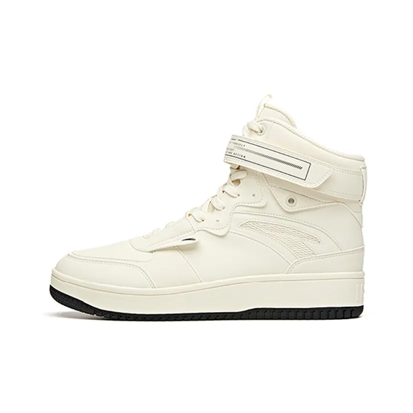 ANTA Противоскользящие высокие кроссовки для скейтбординга Мужские Светло-бежевый Белый