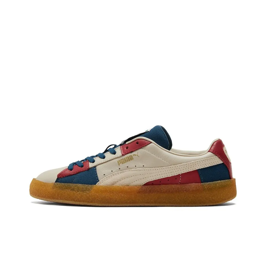 PUMA Suede Series Crepe Patch Low Skateboard Кроссовки Унисекс Бежевые