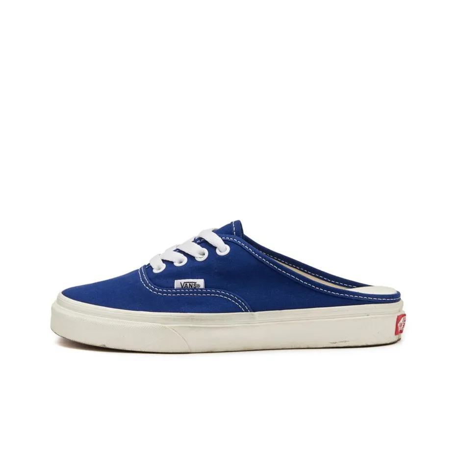 Vans Authentic Series Холст Мул Устойчивый к истиранию Дышащие Низкие Кроссовки для скейтбординга Унисекс Белый Синий