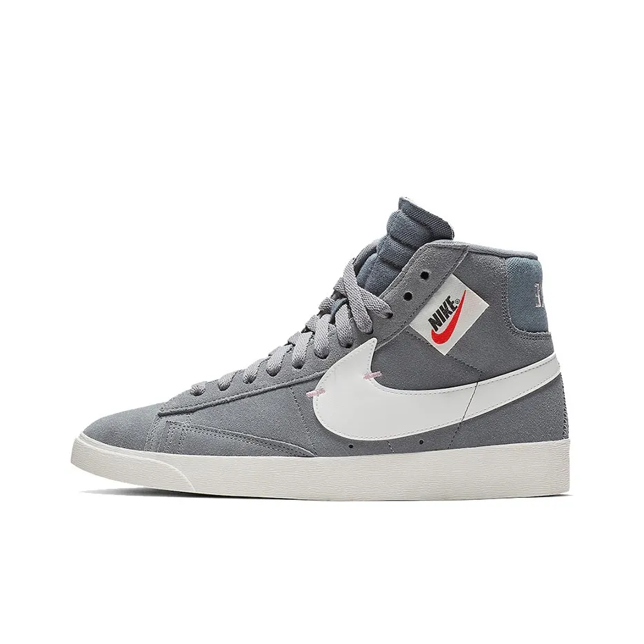 Nike Blazer Rebel Slip Resistant Abrasion Resistant Легкий MID Скейтбординг Кроссовки Женские Серый