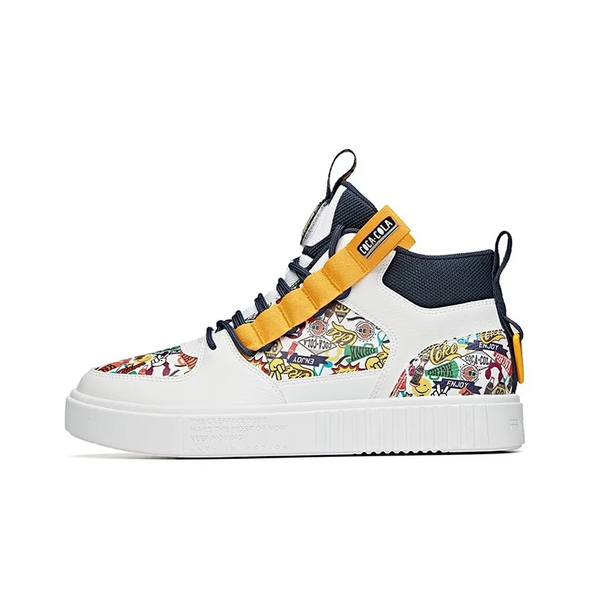Anta Coverage Warm Slip-Resistant High-Top Skateboard Shoes White Blue