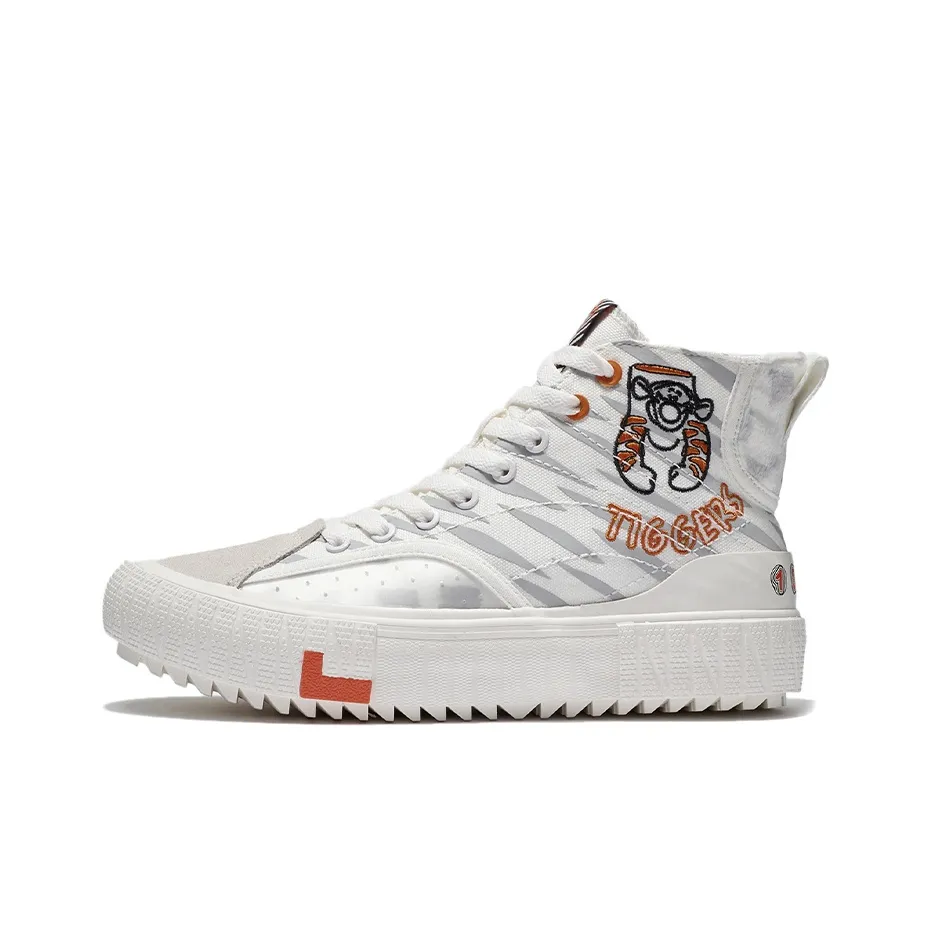 Disney x LiNing Disney Тиггер Высокие Кроссовки для скейтбординга Женские Белые