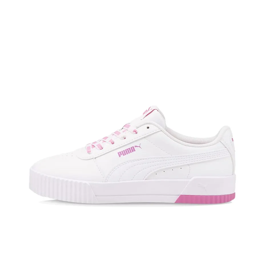 PUMA Carina Series Logomania KADIN Low Топ Кроссовки для скейтбординга Женские Белые Красно-розовые