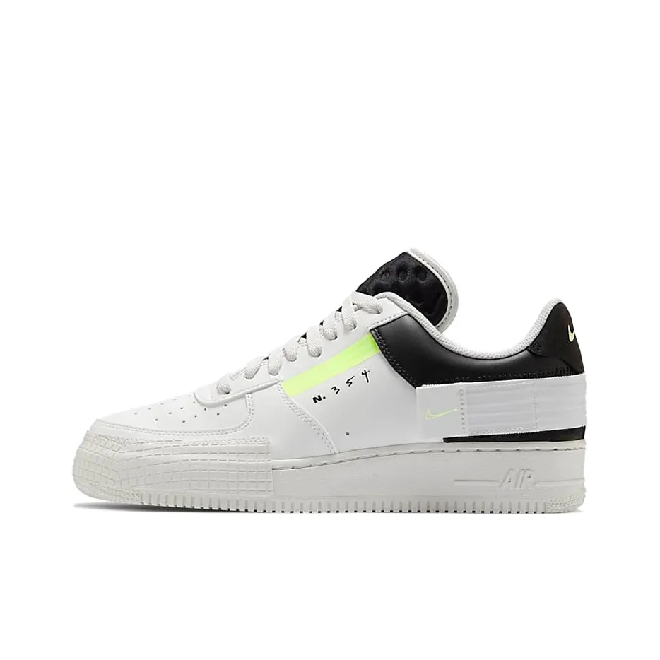 Nike Air FORCE 1 Тип Low Топ Скейтборд Кроссовки Унисекс Белый Черный Желтый