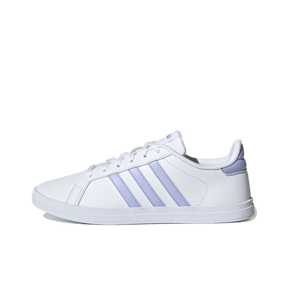 Adidas Neo Courtpoint Slip Resistant Низкие Кроссовки для скейтбординга Женские Белые Фиолетовые