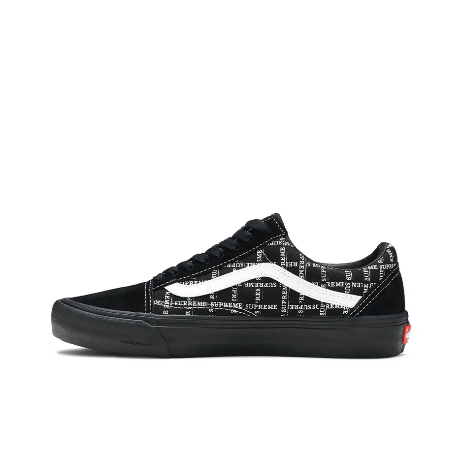 Supreme x VANS Old Skool Collection Pro Low Скейтборд Кроссовки Унисекс Черный Белый 2020