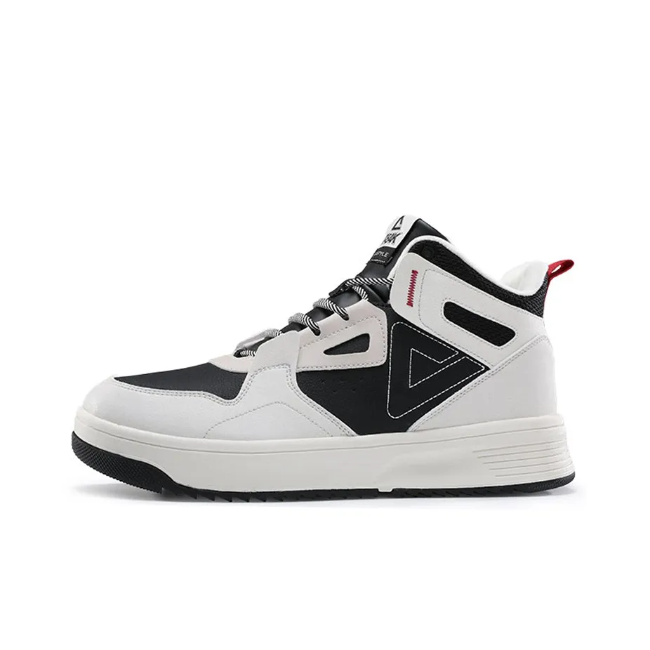 PEAK Термический Slip-Resistant и Устойчивый к Износу MID Топ Скейтборд Кроссовки Мужские Белый Черный