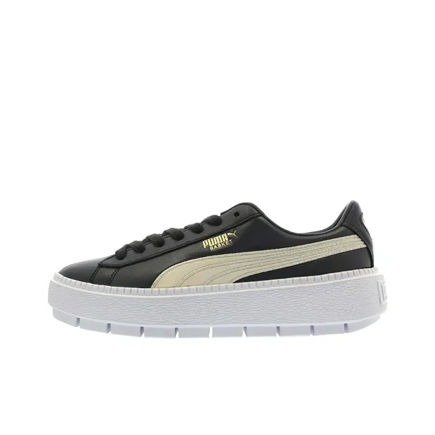 PUMA Platform Trace Varsity Low Топ Кроссовки для скейтбординга Женские Черный Золотой