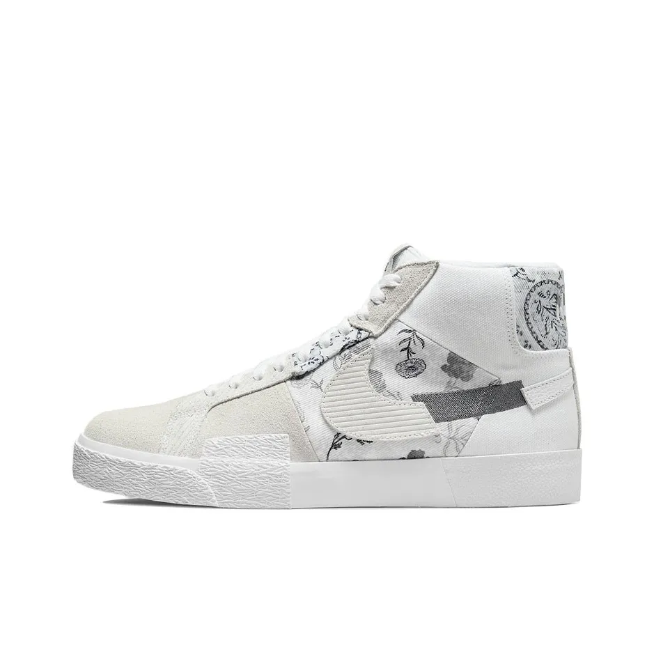 Nike Sb Zoom Blazer Mid Premium Floral White Grey