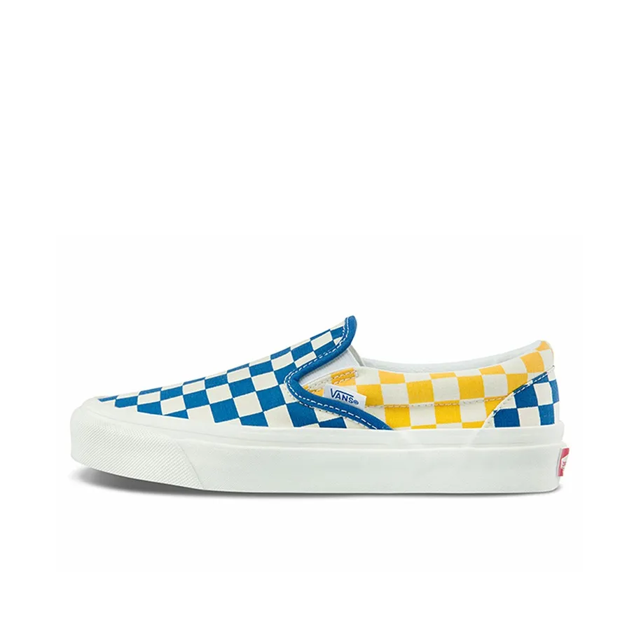 Vans Style 98 Low Топ Скейтборд Кроссовки Унисекс Синий Желтый Шахматный Узор