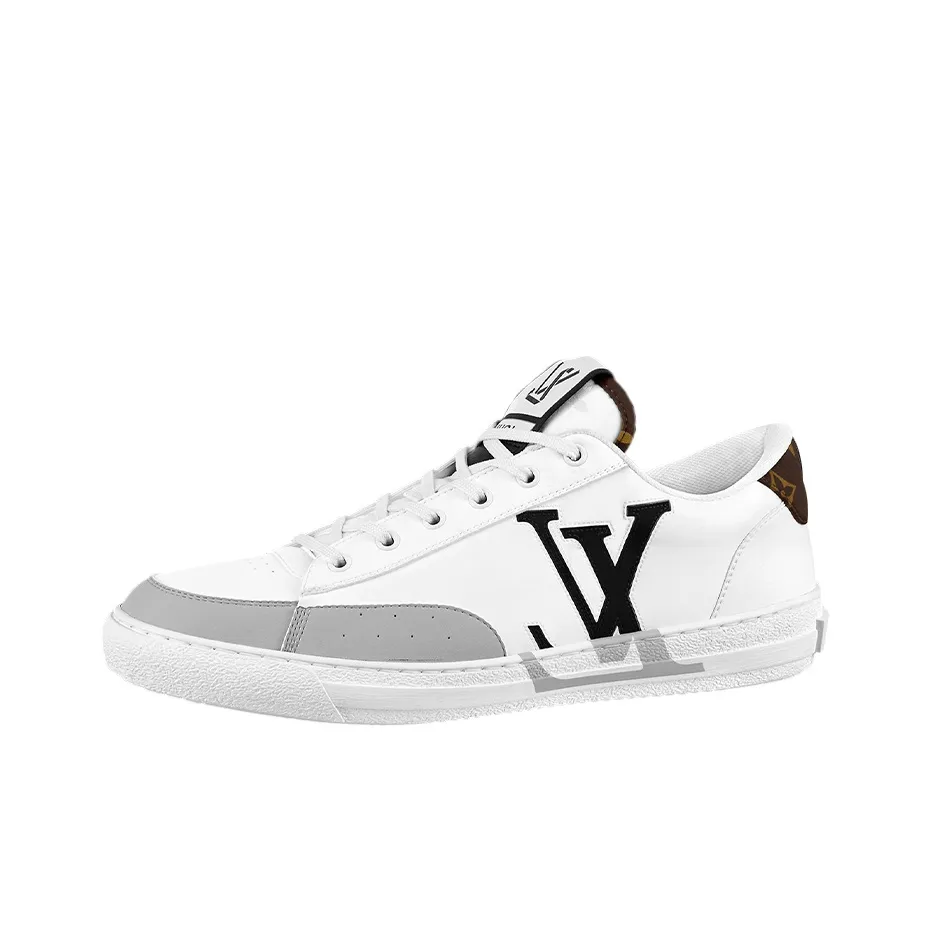 LOUIS VUITTON Charlie Trainers White Cacoa Brown Black
