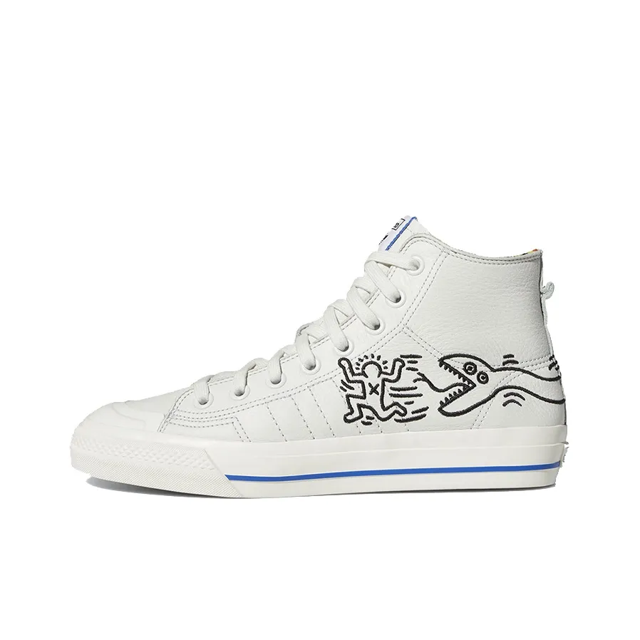 Keith Haring x Adidas Originals NIZZA Hi противоскользящие высокие кроссовки для скейтбординга мужские белые