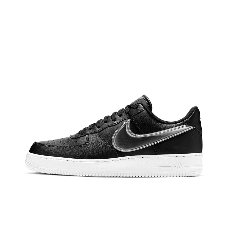 Nike Air Force 1 Low Топ Скейтборд Кроссовки Мужские Черные Серебряные