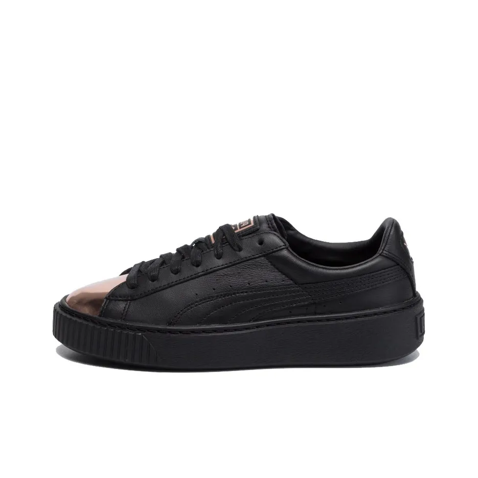 PUMA Basket Platform Metallic PUMA Black Rose Gold Women's