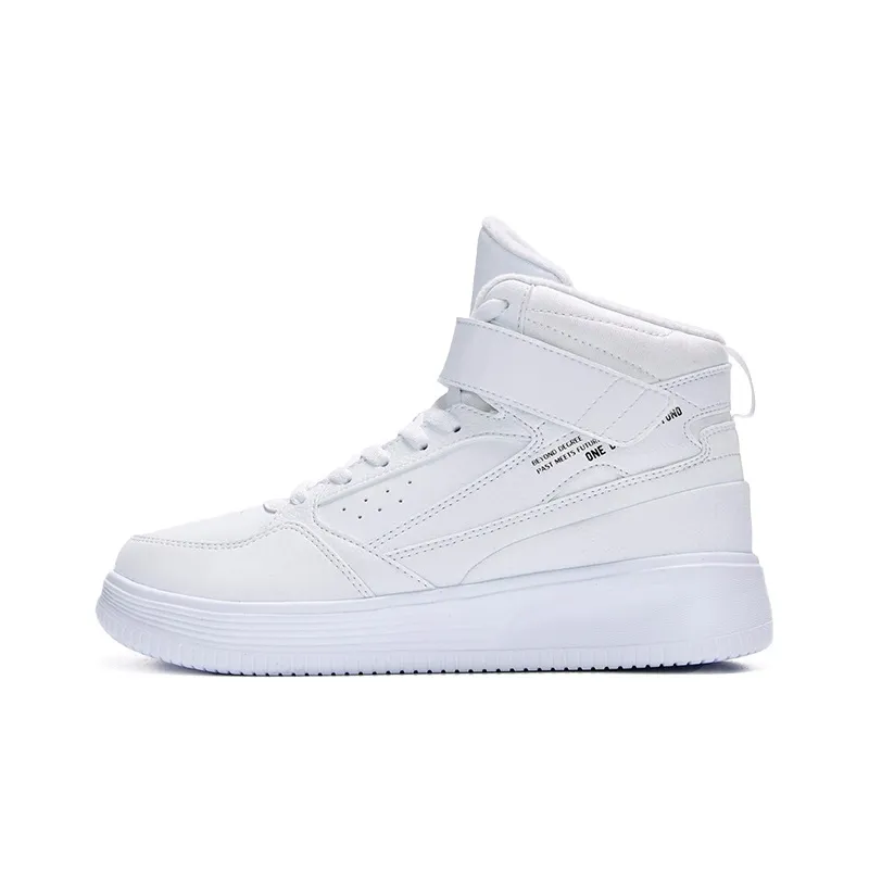 361° Slip Устойчивый к истиранию Высокий топ Скейтборд Кроссовки Женские Белый Черный