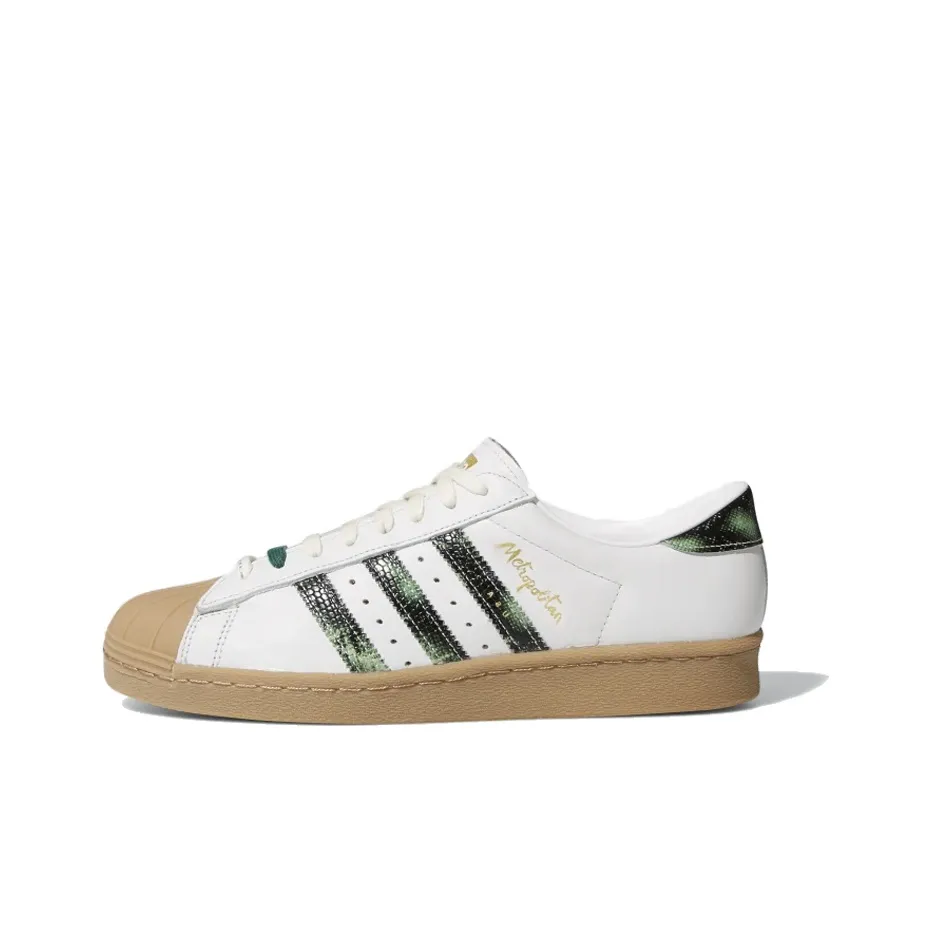 Metropolitan x Adidas Originals Superstar Series 80s Slip-on Resistant Low Top Скейтборд Кроссовки Мужские Белый Коричневый