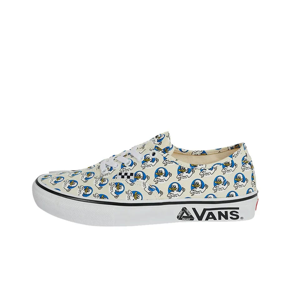 PALACE x VANS Skate Authentic Low Топ Кроссовки для скейтбординга Унисекс Белый