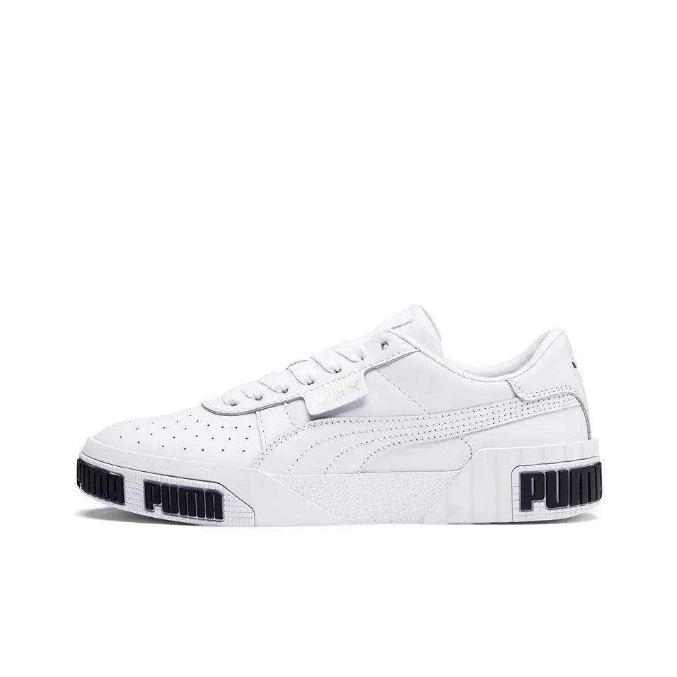 PUMA Cali Bold Устойчивые к истиранию Низкие Кроссовки для скейтбординга Женские Черно-белые