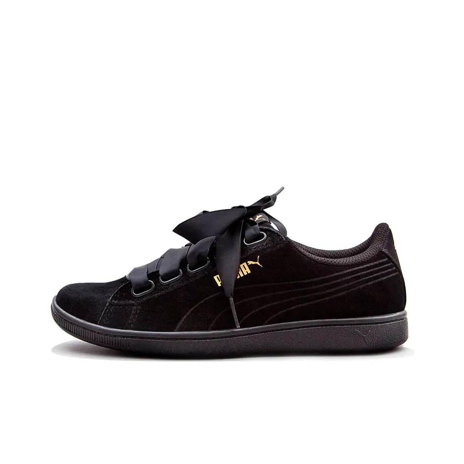 PUMA Ribbon Satin Low Top Скейтборд Кроссовки Женские Черные