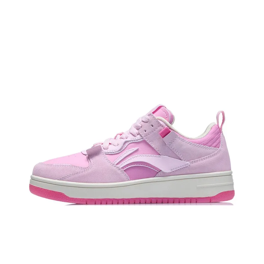 LiNing Layer Pro Anti-Slip Wear-Resistant Low-Top Skateboard Shoes Women's Cherry Blossom Pink
