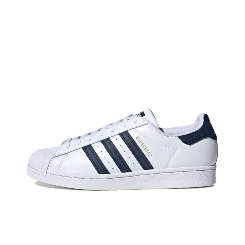 Adidas Originals Superstar Shoes 'Cloud White Navy Blue'