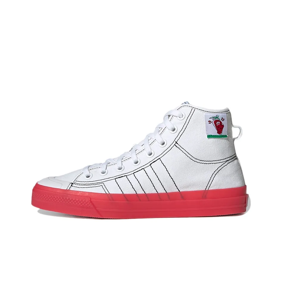 Adidas Originals NIZZA Hi Rf Высокие Кроссовки для скейтбординга Унисекс Белый Красный