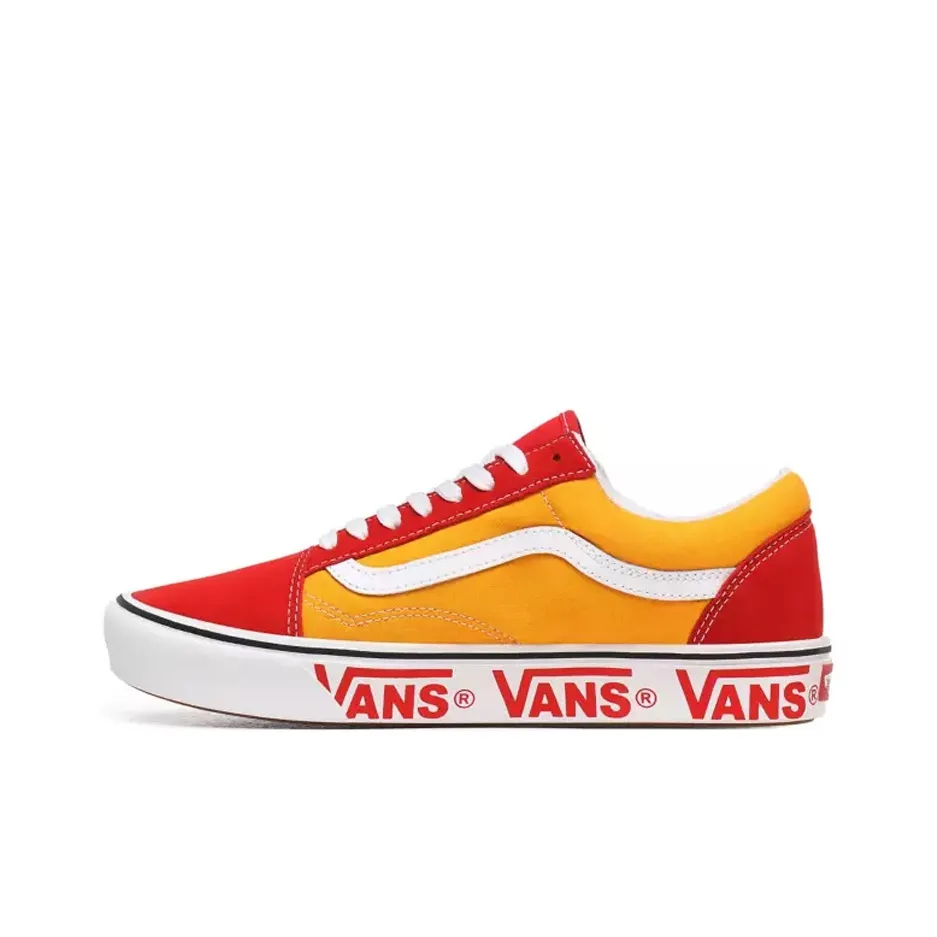 VANS Old Skool Collection Низкие Кроссовки для скейтбординга Унисекс Красные Желтые