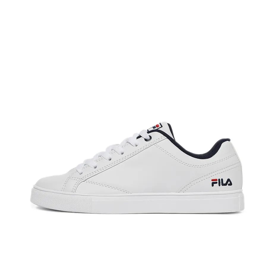 FILA Elite Coat Low Top Skateboard Shoes Unisex White Black Korean Style