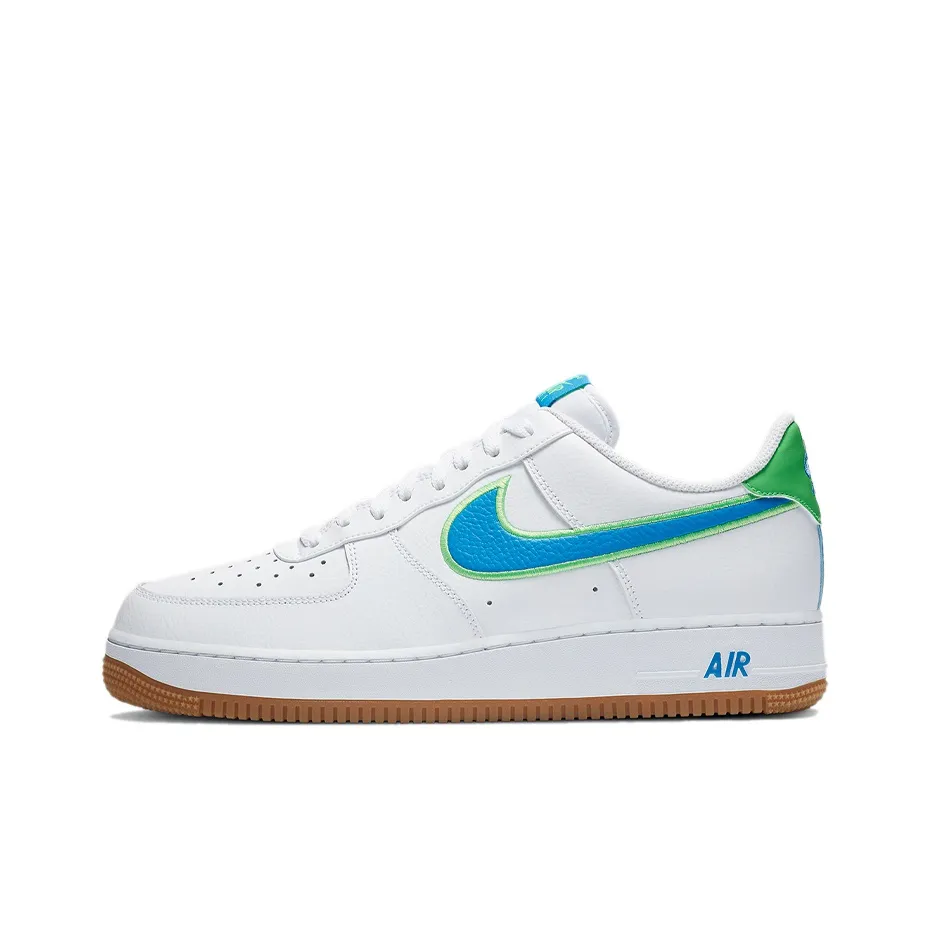 Nike Air FORCE 1 Thermal Coating Низкие Кроссовки для Скейтбординга Мужские Белые Синие Зеленые