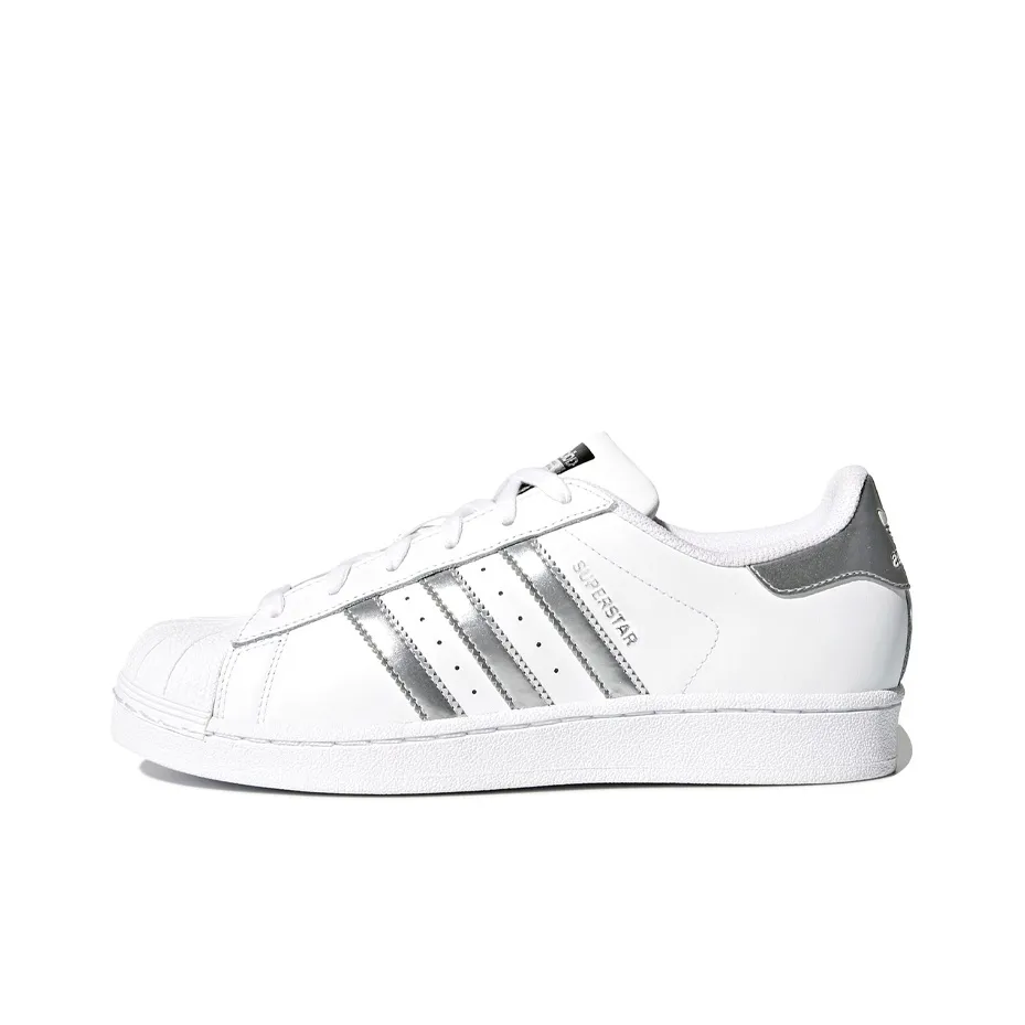 Adidas Superstar White Silver Metallic Women's