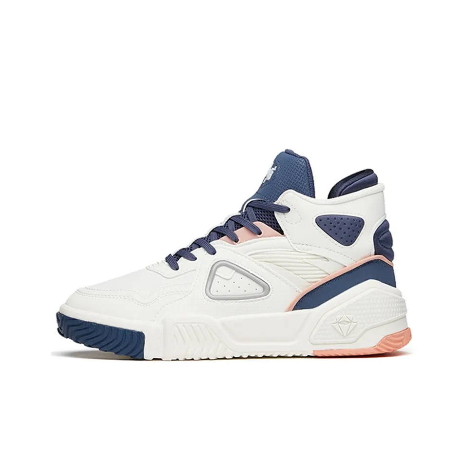 ANTA Life Collection Пламя Противоскользящие Устойчивые к истиранию Высокие Кроссовки для скейтбординга Женские Белые Синие