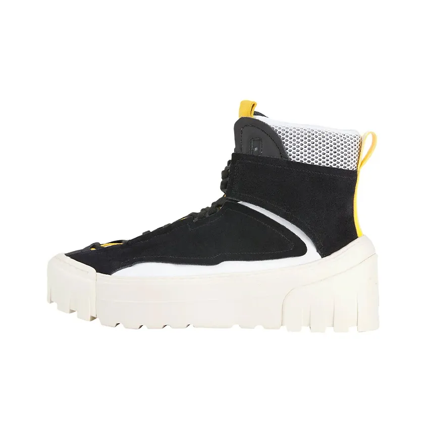 Onitsuka Tiger Chunky Runner Mt Coverage Warm High Top Skateboard Shoes Unisex Black Yellow