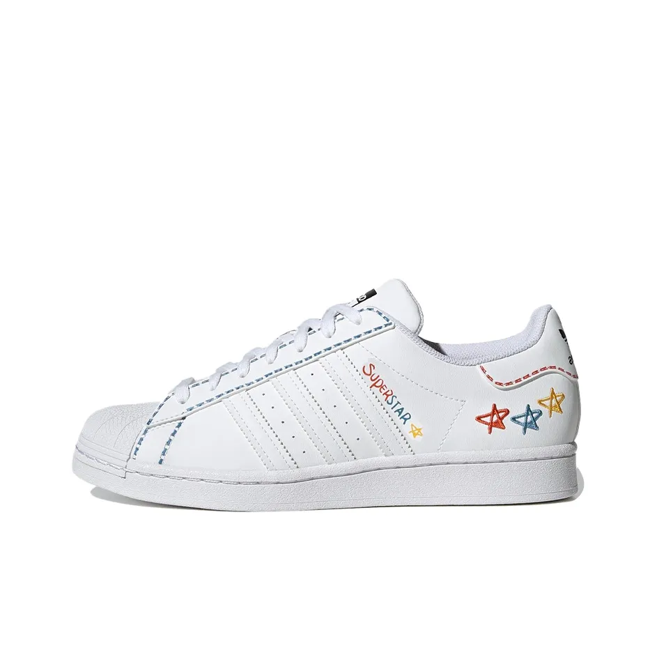 Adidas Originals Superstar Shoes 'White Blue Yellow'