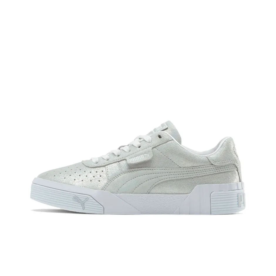 PUMA Cali Series Shimmer Low Top Скейтборд Кроссовки Женские Silver White