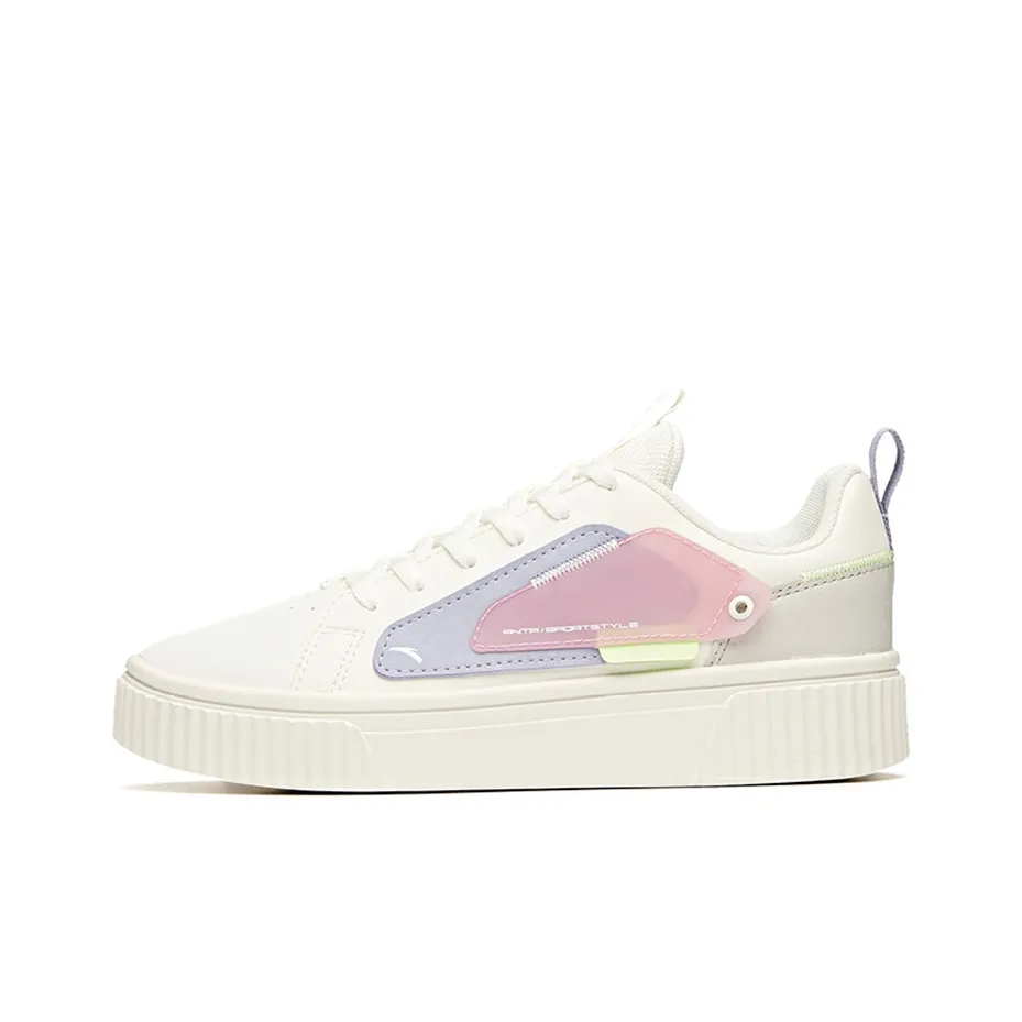Anta Life Collection Low Top Skateboard Shoes Women's White Purple Red