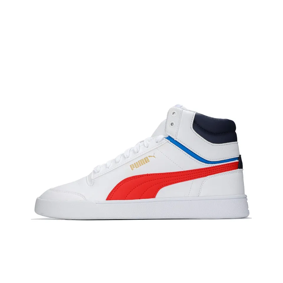 PUMA Shuffle MID Покрытие Высокий Топ Скейтборд Кроссовки Унисекс Белый Красный