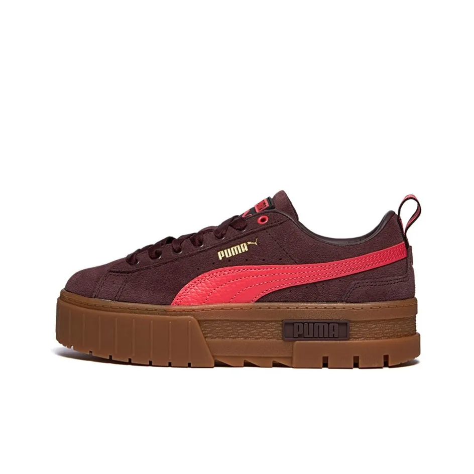 PUMA Mayze Gum Low Топ Кроссовки для скейтбординга Женские Бордовый