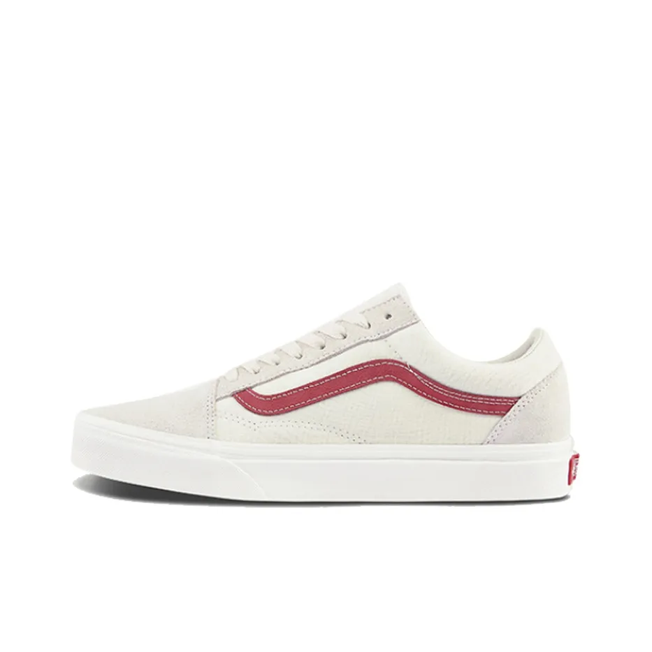 VANS Old Skool Collection Низкие Кроссовки для Скейтбординга Унисекс Бежевый Белый Красный